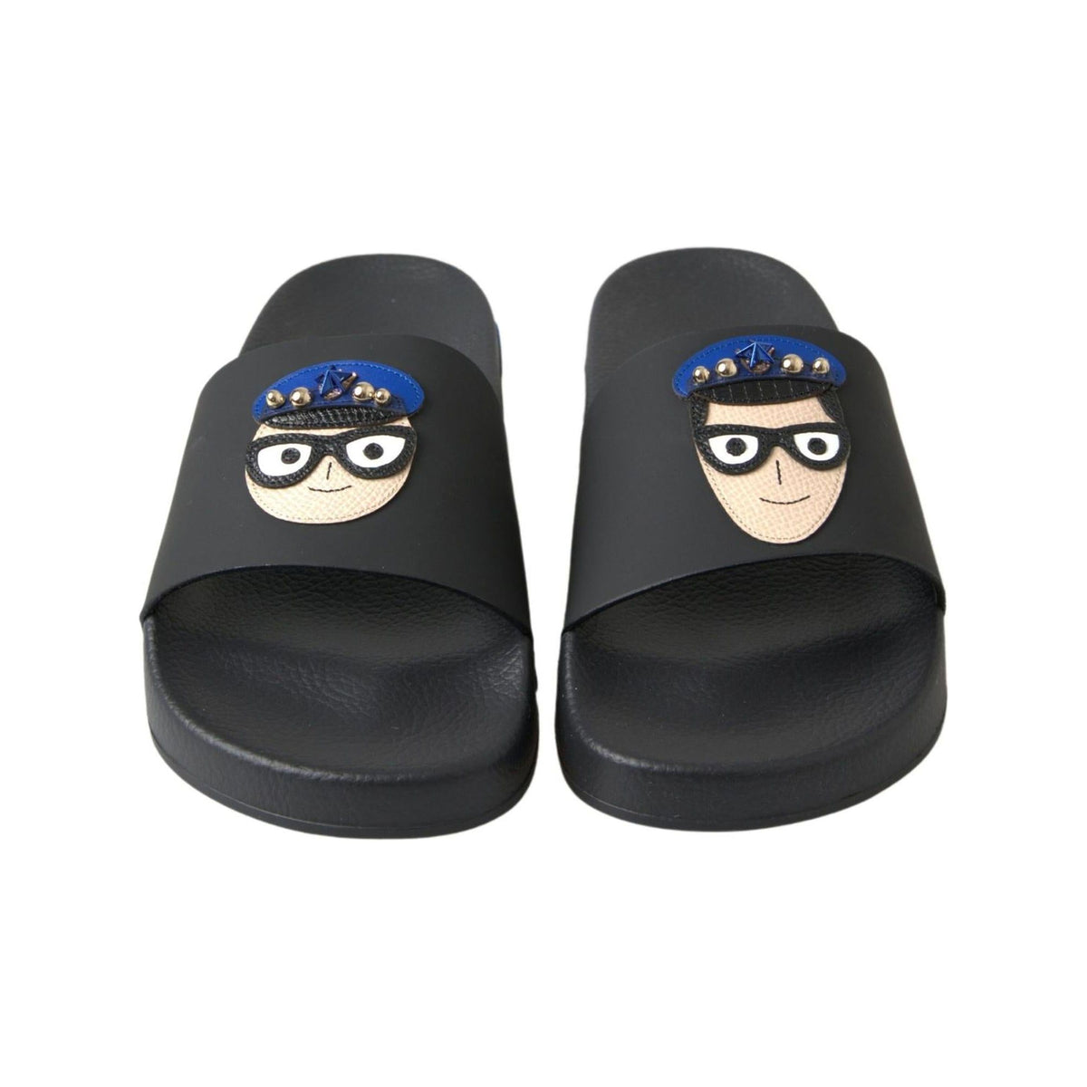 Dolce & Gabbana Women's Black Slides Sandals Beach Saint Barth Shoes - 36 EU