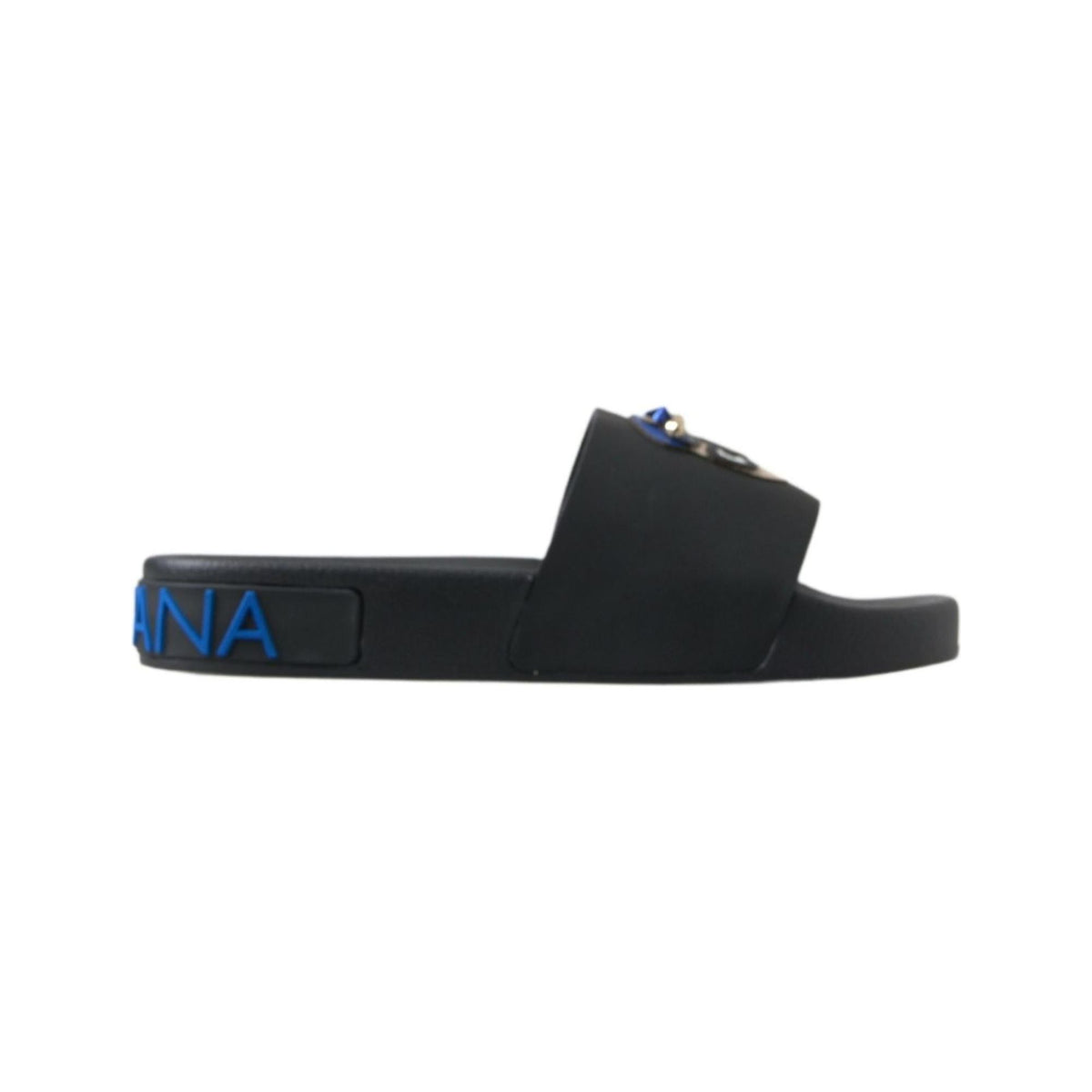 Dolce &amp; Gabbana Women&#39;s Black Slides Sandals Beach Saint Barth Shoes - 37 EU