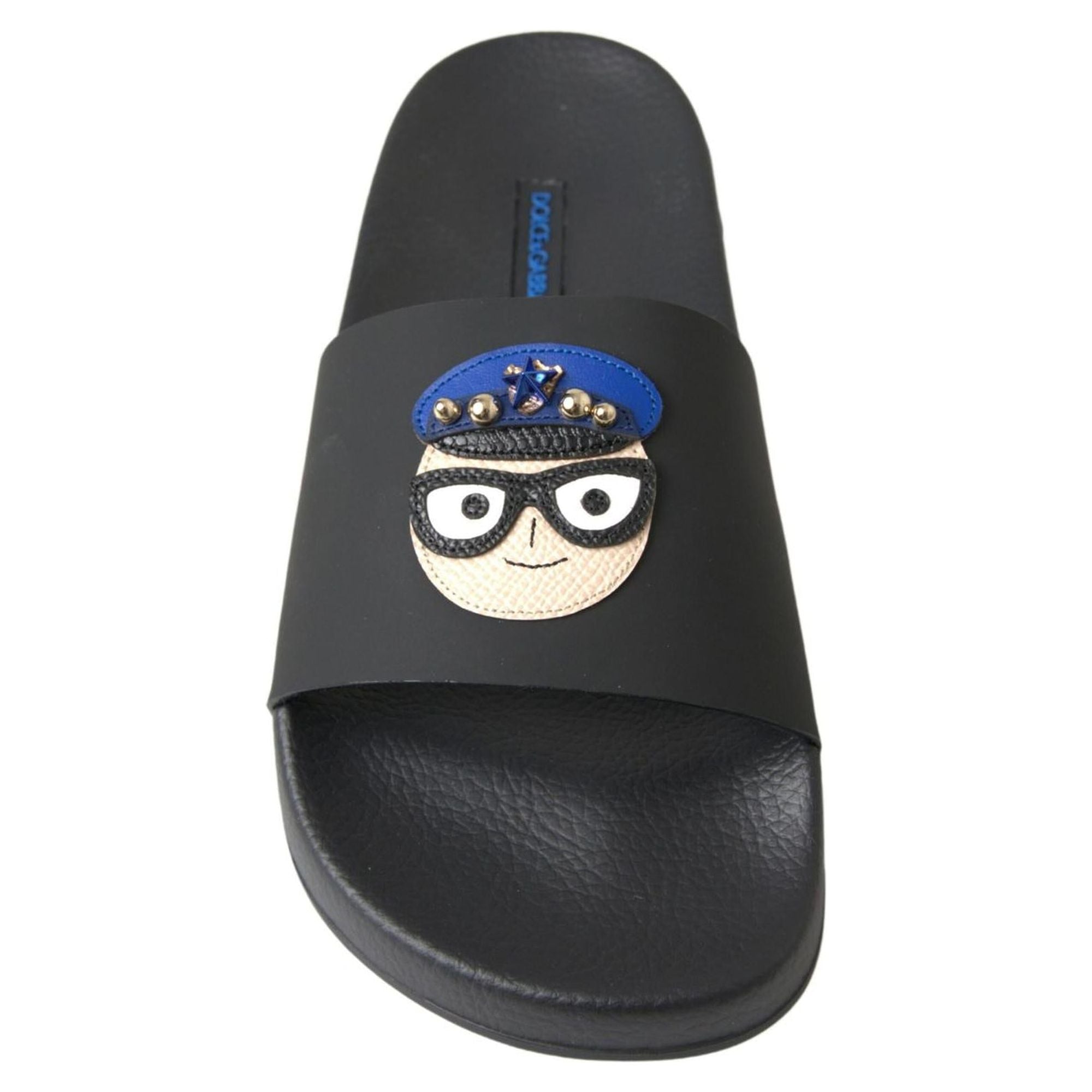 Dolce & Gabbana Women's Black Slides Sandals Beach Saint Barth Shoes - 37 EU