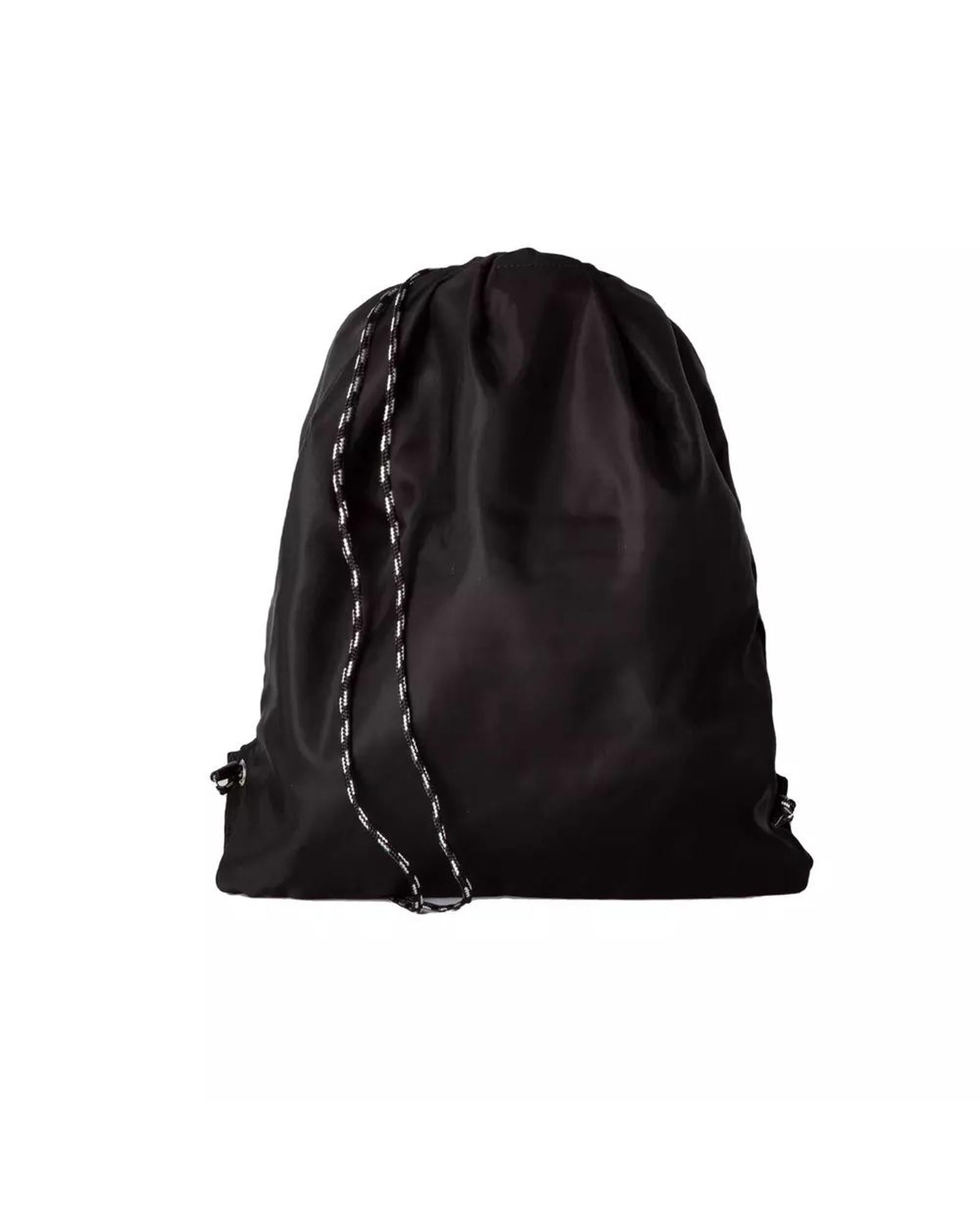 Neil Barrett Men's Sleek Black Nylon Drawstring Backpack - One Size
