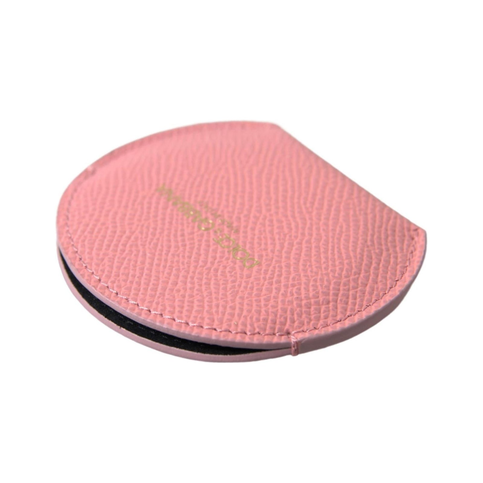 Dolce & Gabbana Women's Pink Calfskin Leather Round Mirror Holder - One Size
