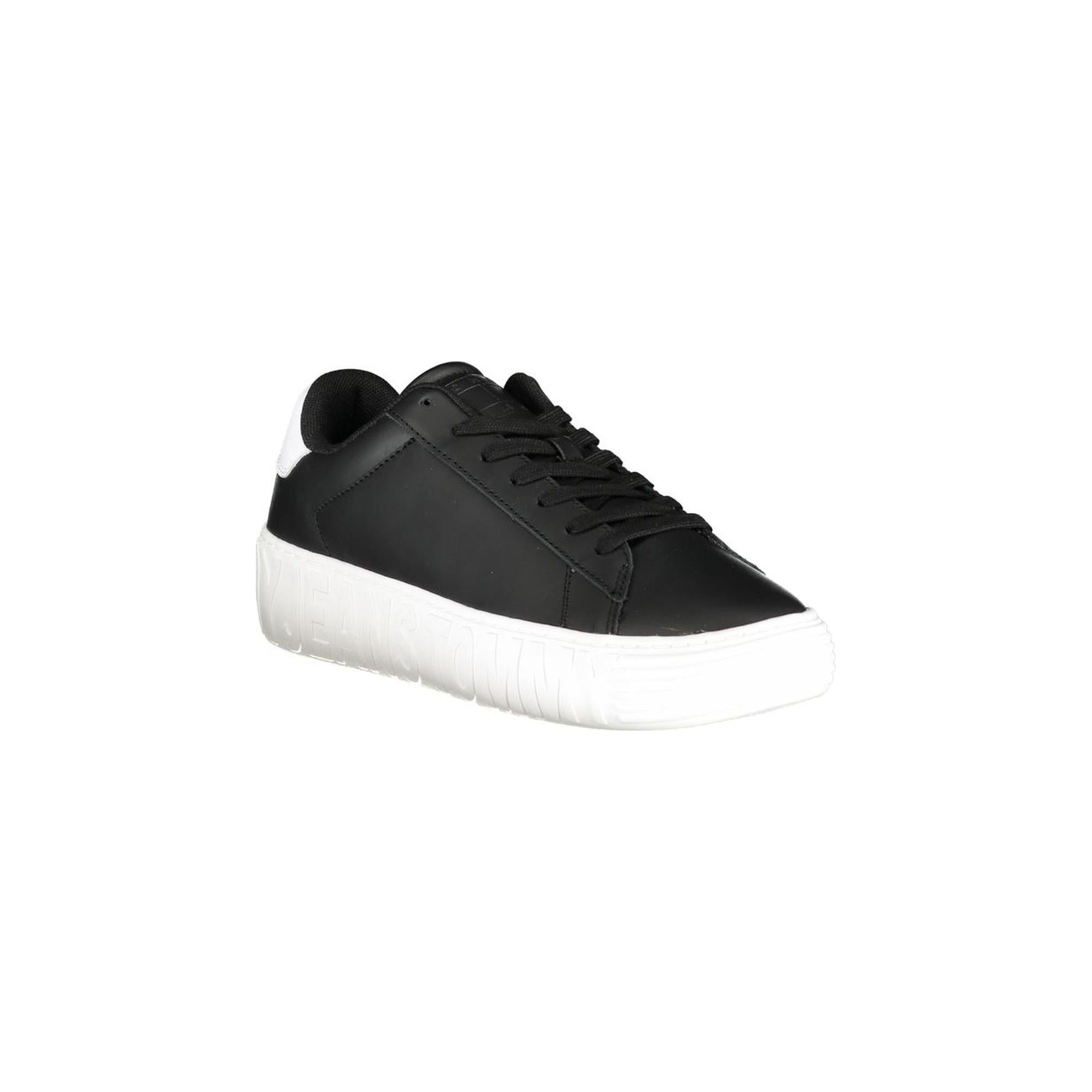 Tommy Hilfiger Men's Black Polyester Sneaker - 44 EU