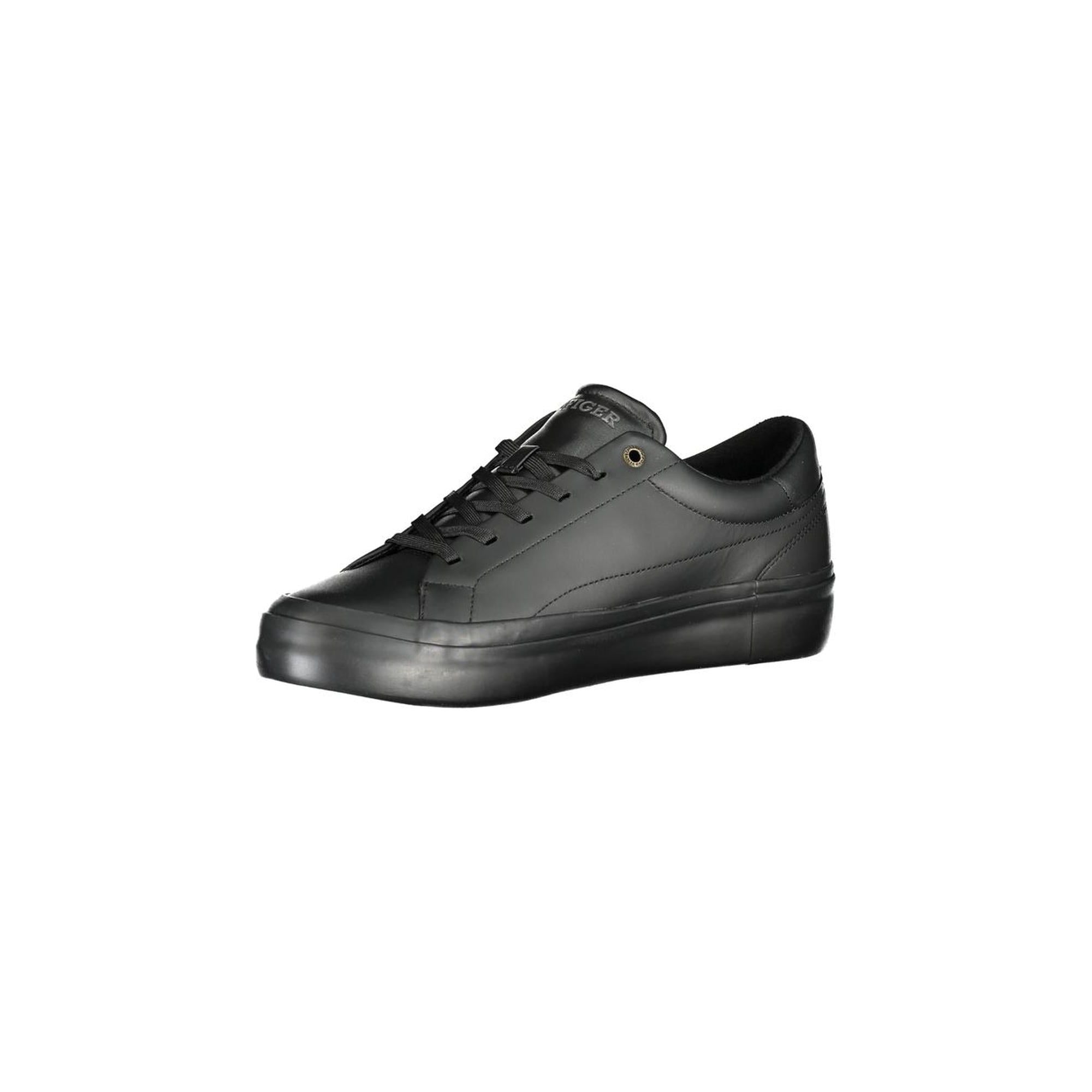 Tommy Hilfiger Men's Black Polyester Sneaker - 40 EU