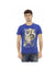 Trussardi Action Men's Sleek Blue Cotton Tee with Unique Front Print - 2XL