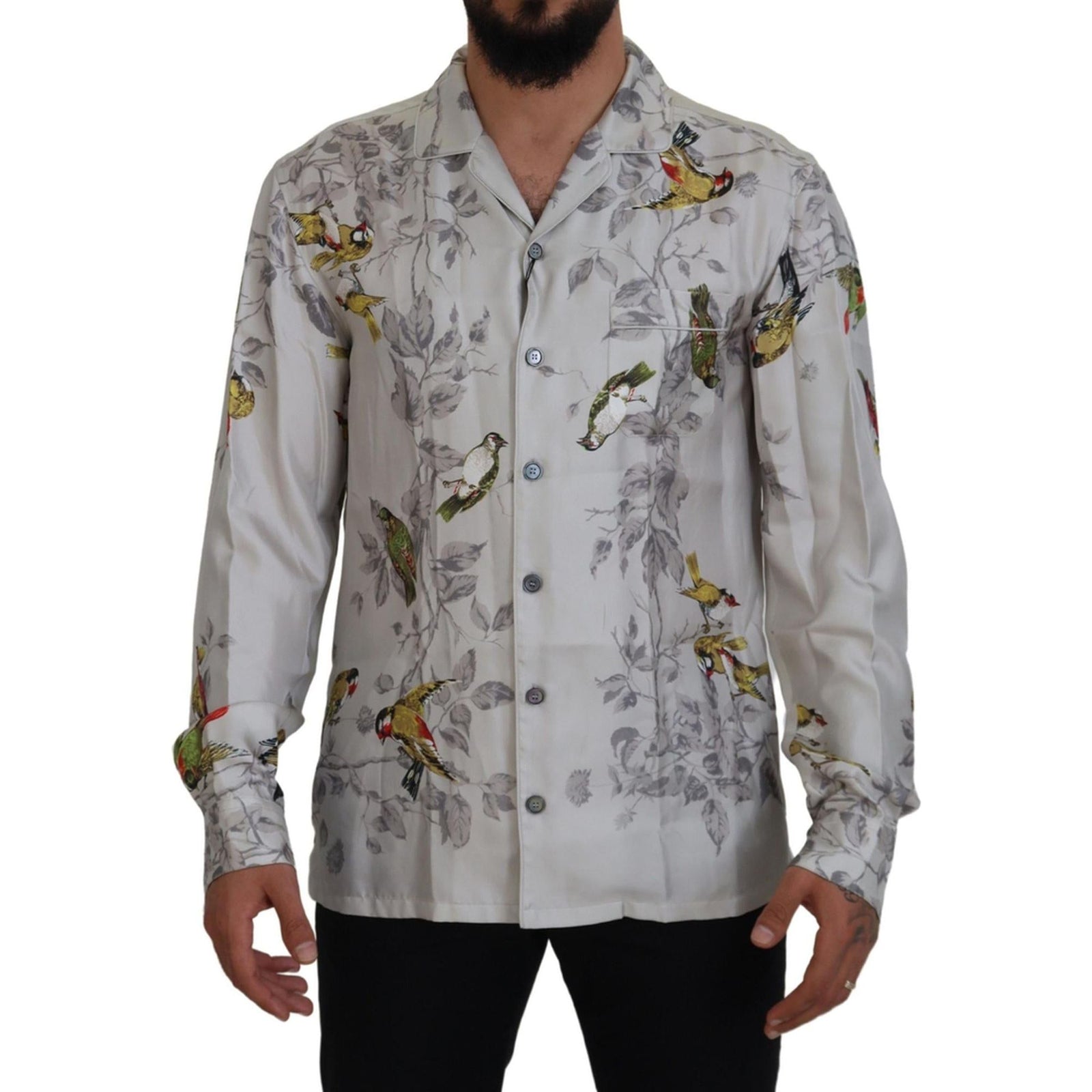 Stunning Dolce & Gabbana Casual Pajama Look Satin Shirt M Men