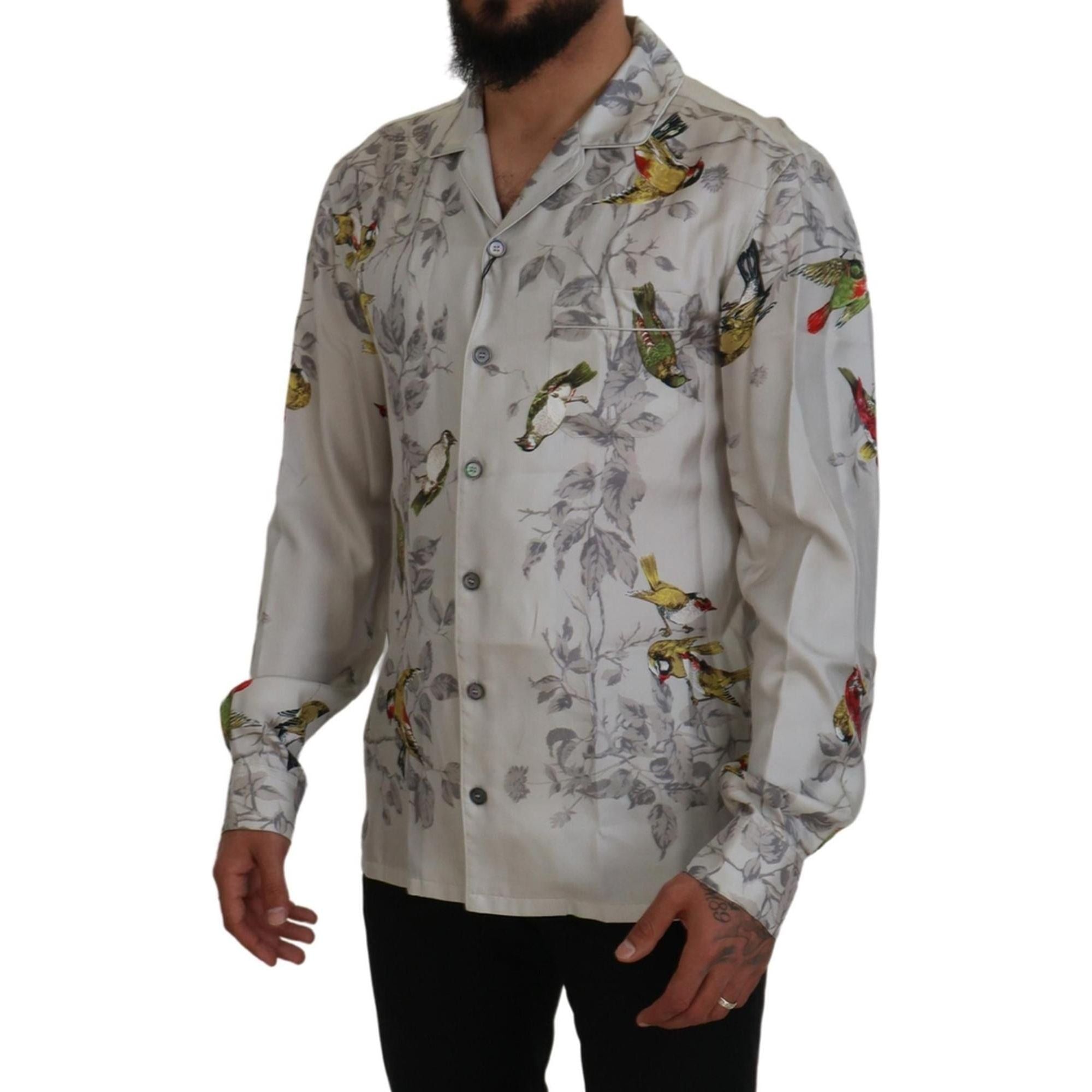 Stunning Dolce & Gabbana Casual Pajama Look Satin Shirt M Men