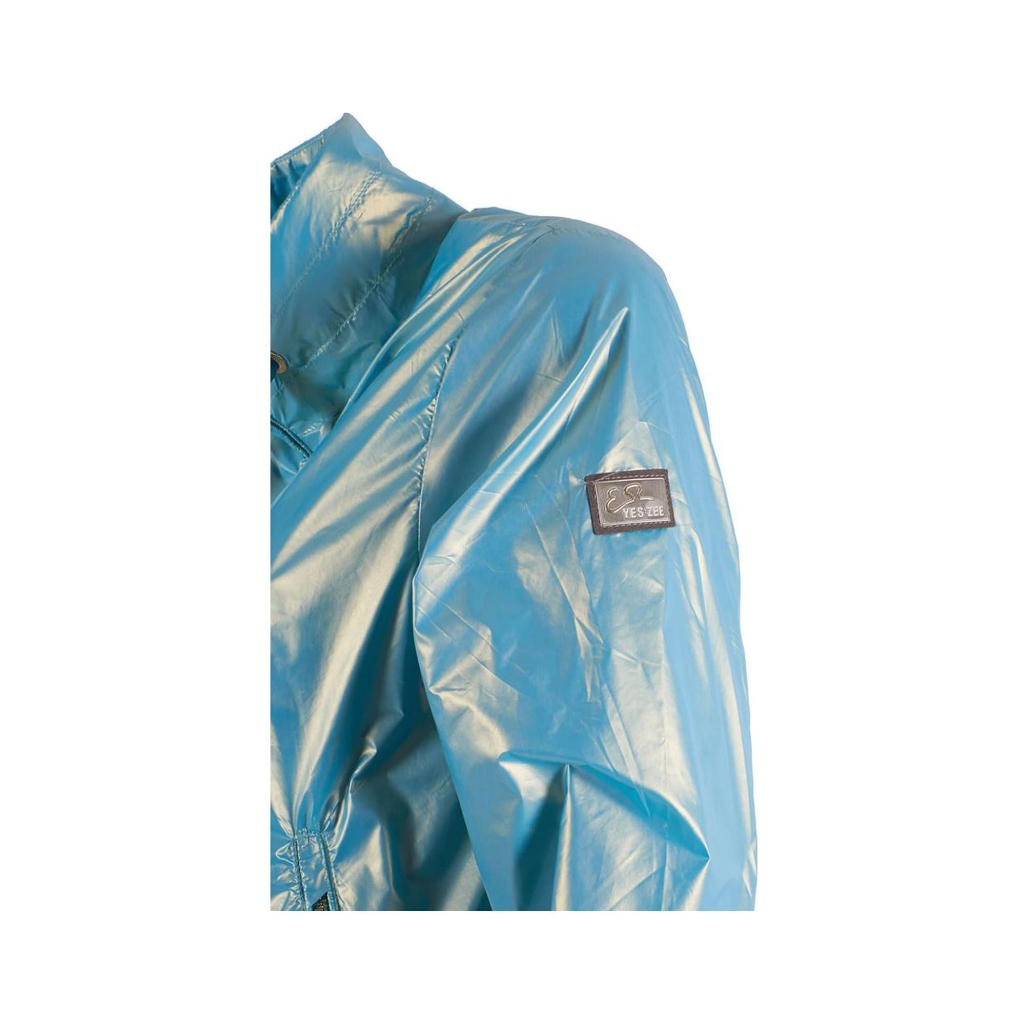 Yes Zee Women's Light Blue Nylon Jackets & Coat - M