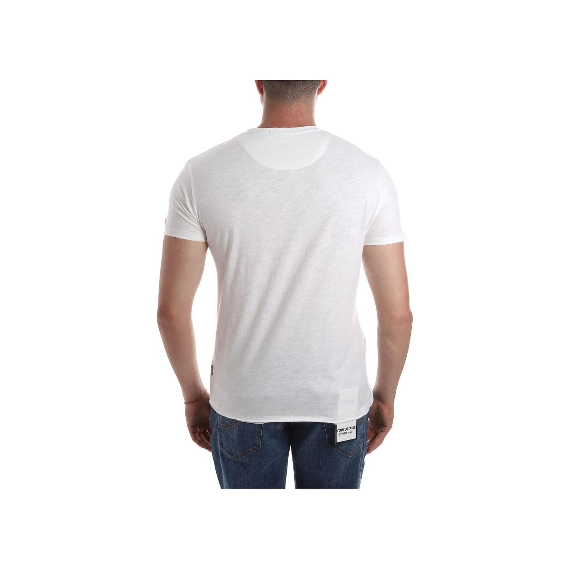 Yes Zee Men's White Cotton T-Shirt - XL