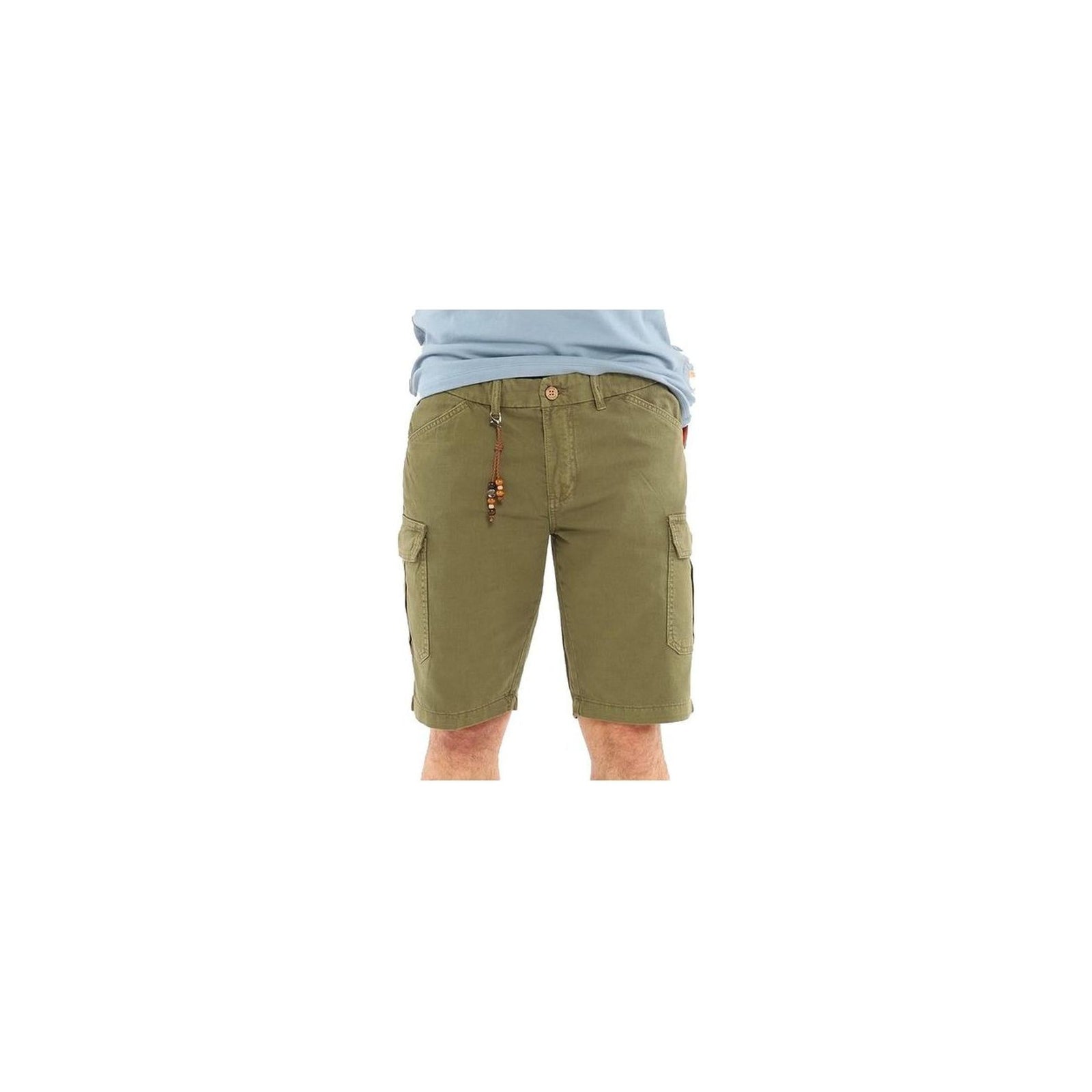 Yes Zee Men's Green Cotton Short - W38 US