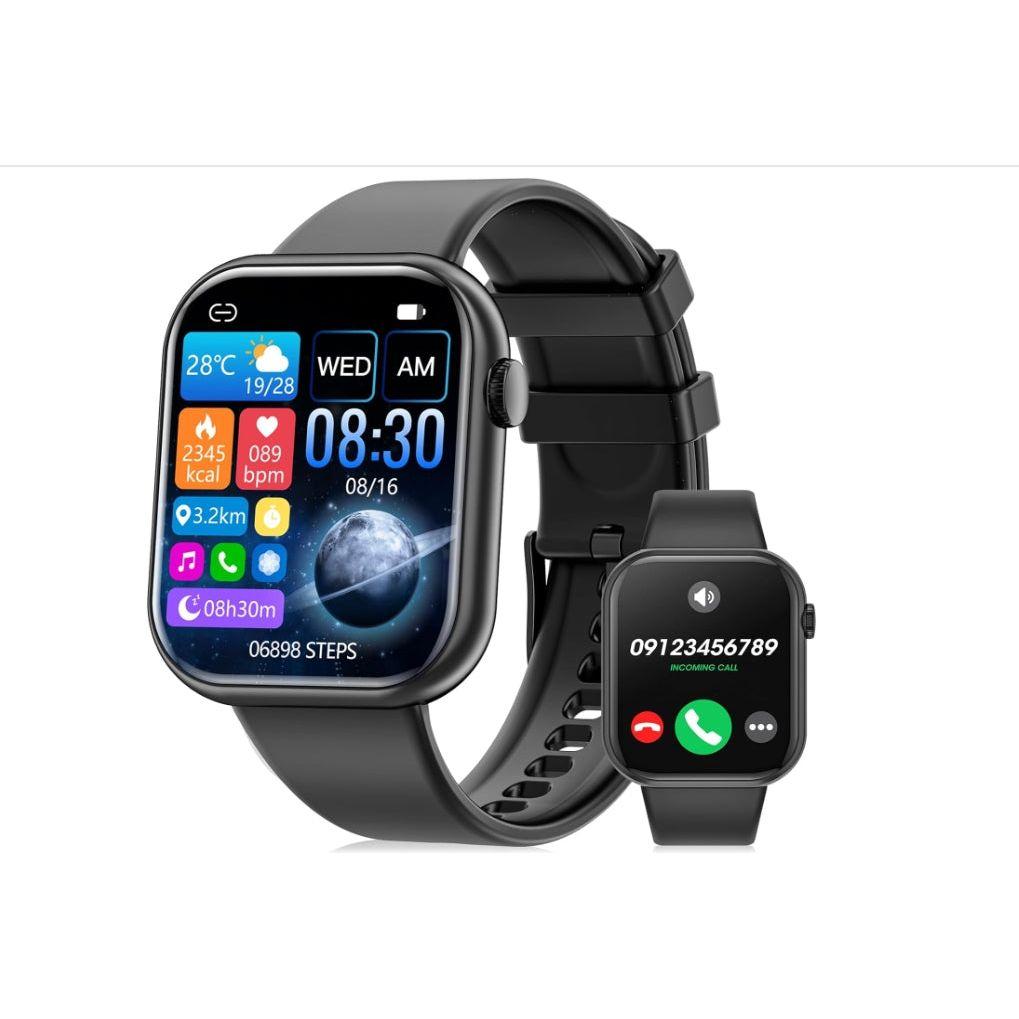 Smart Watch  44mm  Bluetooth call Screen True Multidial Blood Oxygen Game Sports Mode Pro FOR IOS and Android Black with 2 straps