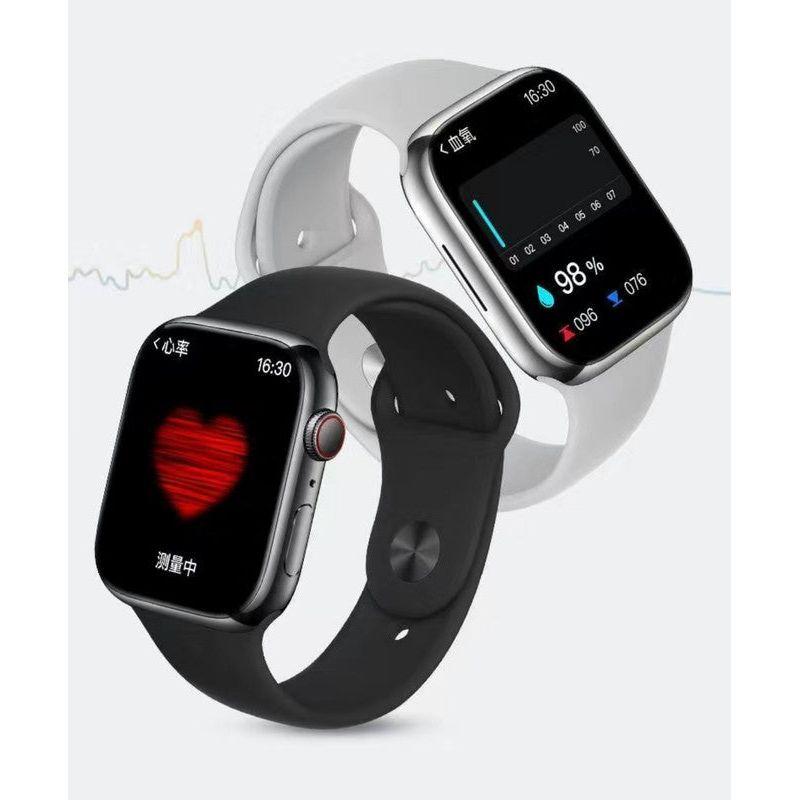 Smart Watch 44mm Bluetooth call Screen True Multidial Blood Oxygen Game Sports Mode Pro FOR IOS and Android White with 2 straps