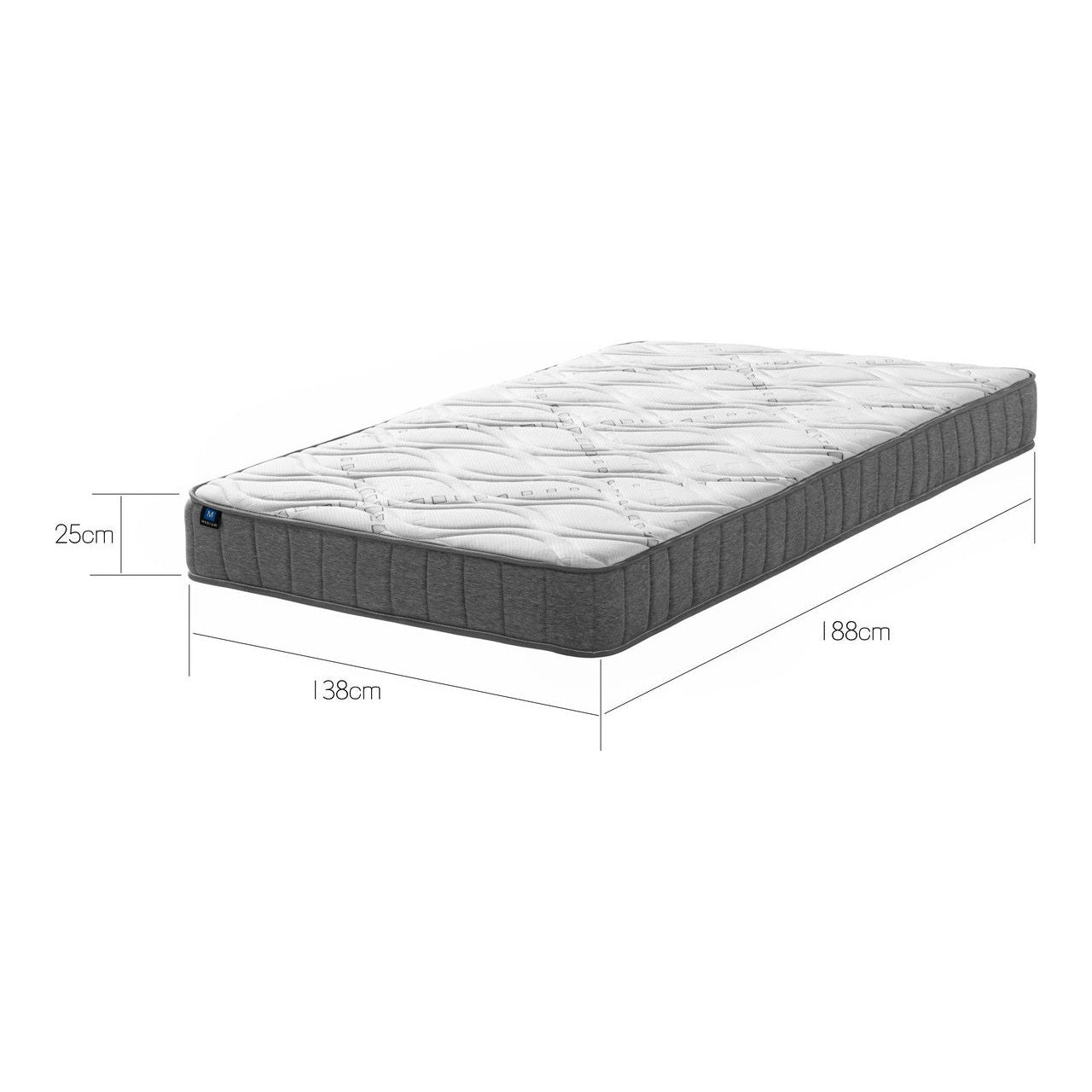LUNALAND Easeful Eco Spay Foam Pocket Spring 20CM Double Hybrid Mattress