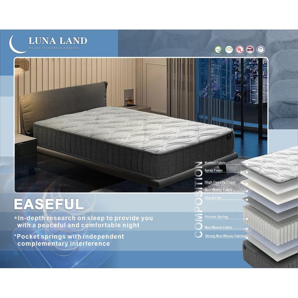 LUNALAND Easeful Eco Spay Foam Pocket Spring 20CM Double Hybrid Mattress