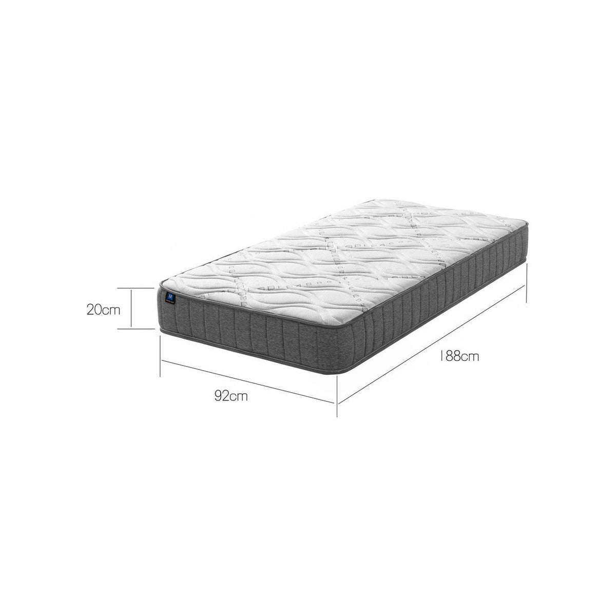 LUNALAND Easeful Eco Spay Foam Pocket Spring 20CM Single Hybrid Mattress