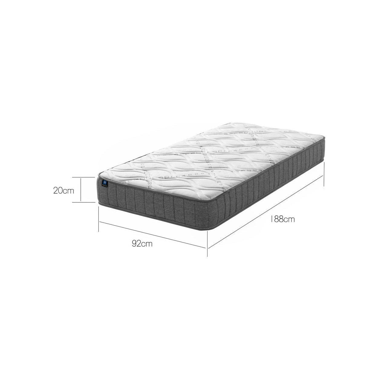 LUNALAND Easeful Eco Spay Foam Pocket Spring 20CM Single Hybrid Mattress