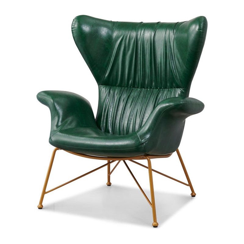 Vintage Butterfly Armchair with Gold Steel Legs Green