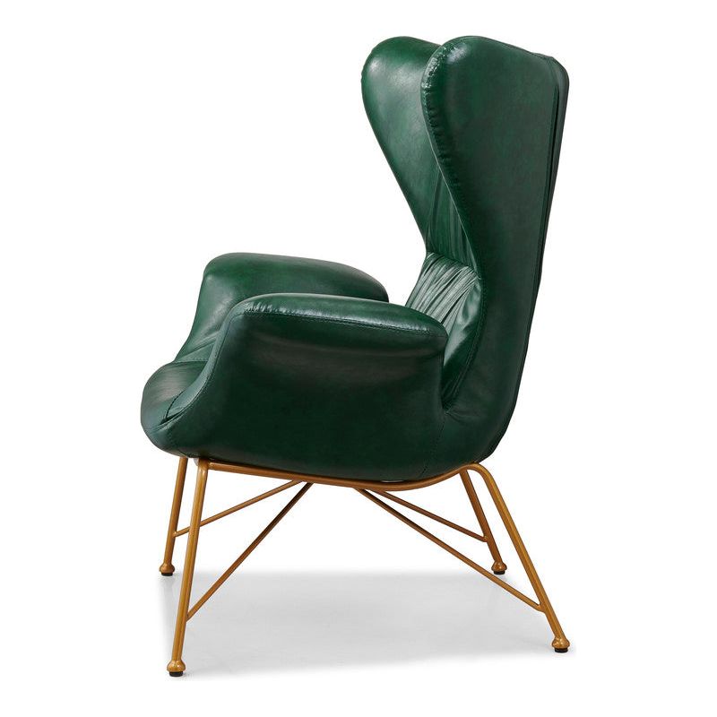 Vintage Butterfly Armchair with Gold Steel Legs Green