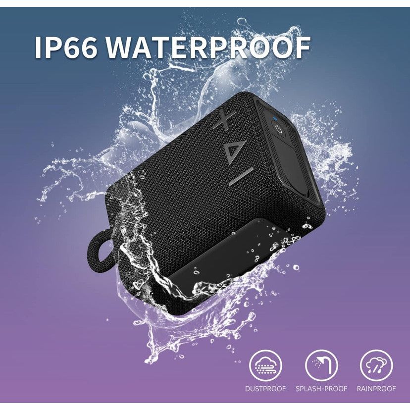 ROYQUEEN Bluetooth Speaker, Waterproof Bluetooth Speaker, Portable Bluetooth Speaker,Shower Speaker,Rich Bass HD Stereo Sound for Home, Beach, Shower, Outdoor Travel 20H Playtime (Black)