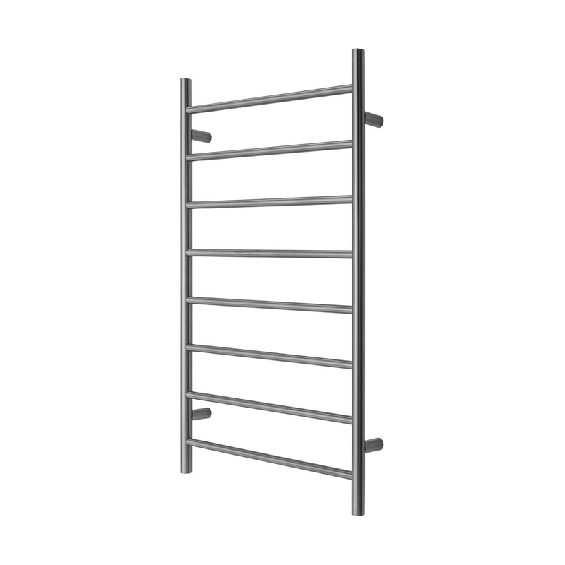 Premium Brushed Nickel Heated Towel Rack - 8 Bars, Round Design, AU Standard, 1000x620mm Wide