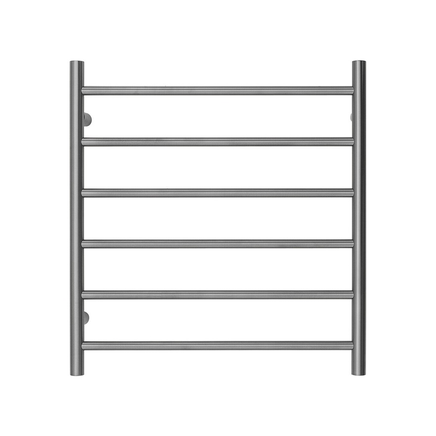 Premium Brushed Chrome Towel Rack - 6 Bars, Round Design, AU Standard, 650x620mm Wide