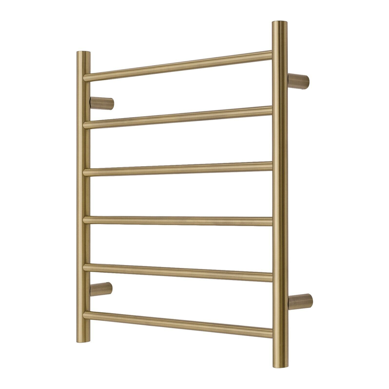Premium Brushed Gold Towel Rack - 6 Bars, Round Design, AU Standard, 650x620mm Wide