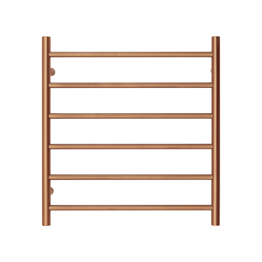 Premium Polished Rose Gold Towel Rack - 6 Bars, Round Design, AU Standard, 650x620mm Wide