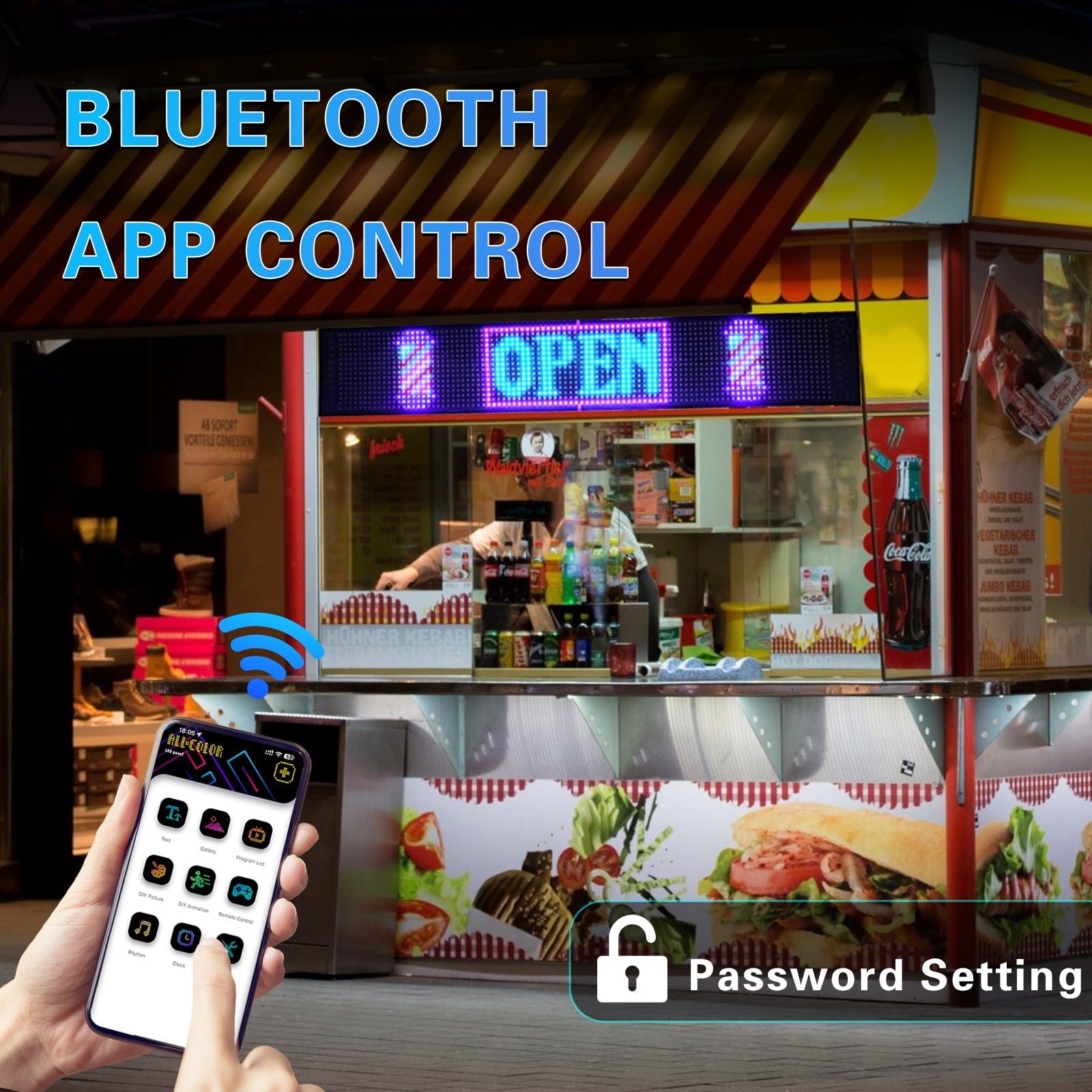 Programmable LED Matrix Panel Flexible Screen IP65 with APP Control 120*595mm
