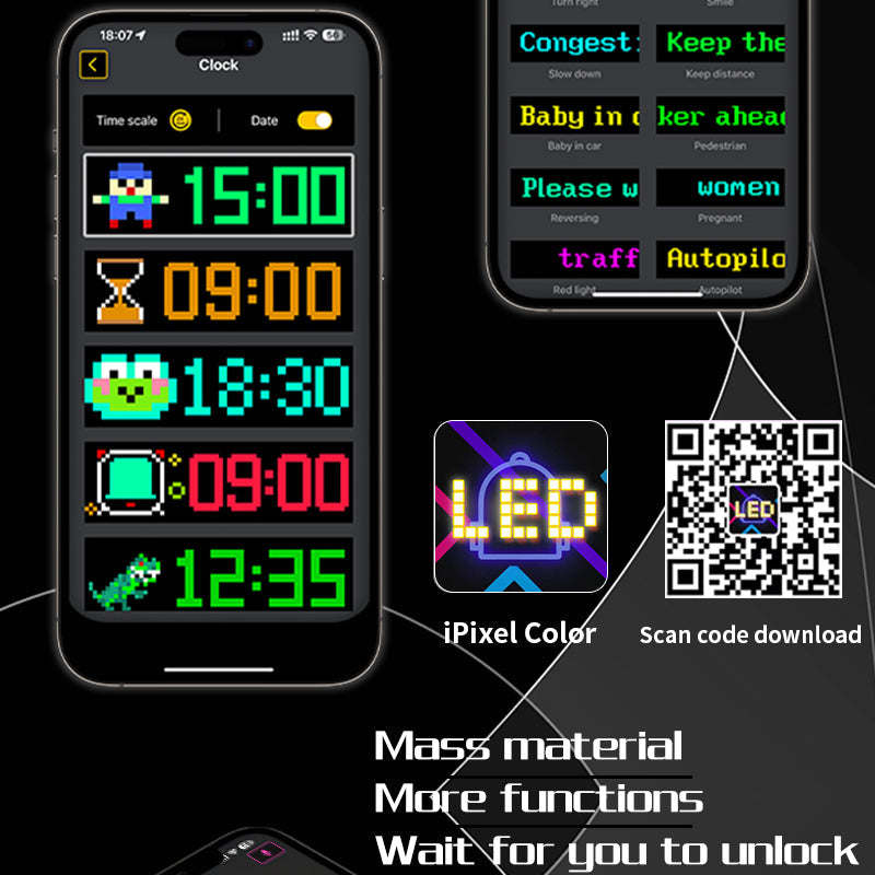 Programmable LED Matrix Panel Flexible Screen IP65 with APP Control 120*595mm