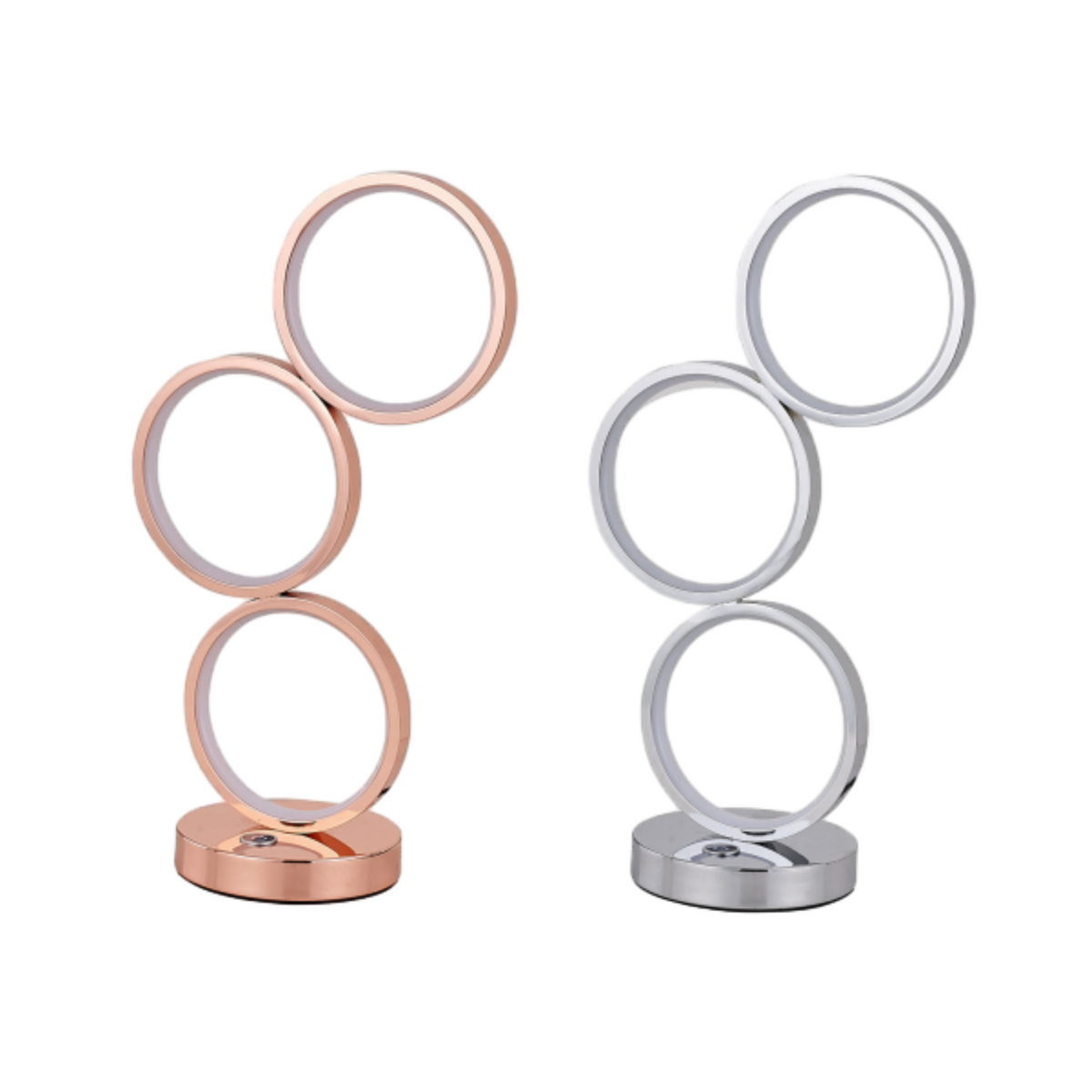 Iva LED Touch Table Lamp - Rose Gold/Chrome