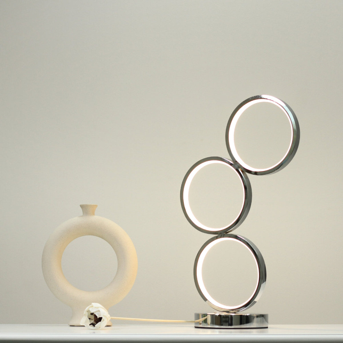 Iva LED Touch Table Lamp - Rose Gold/Chrome