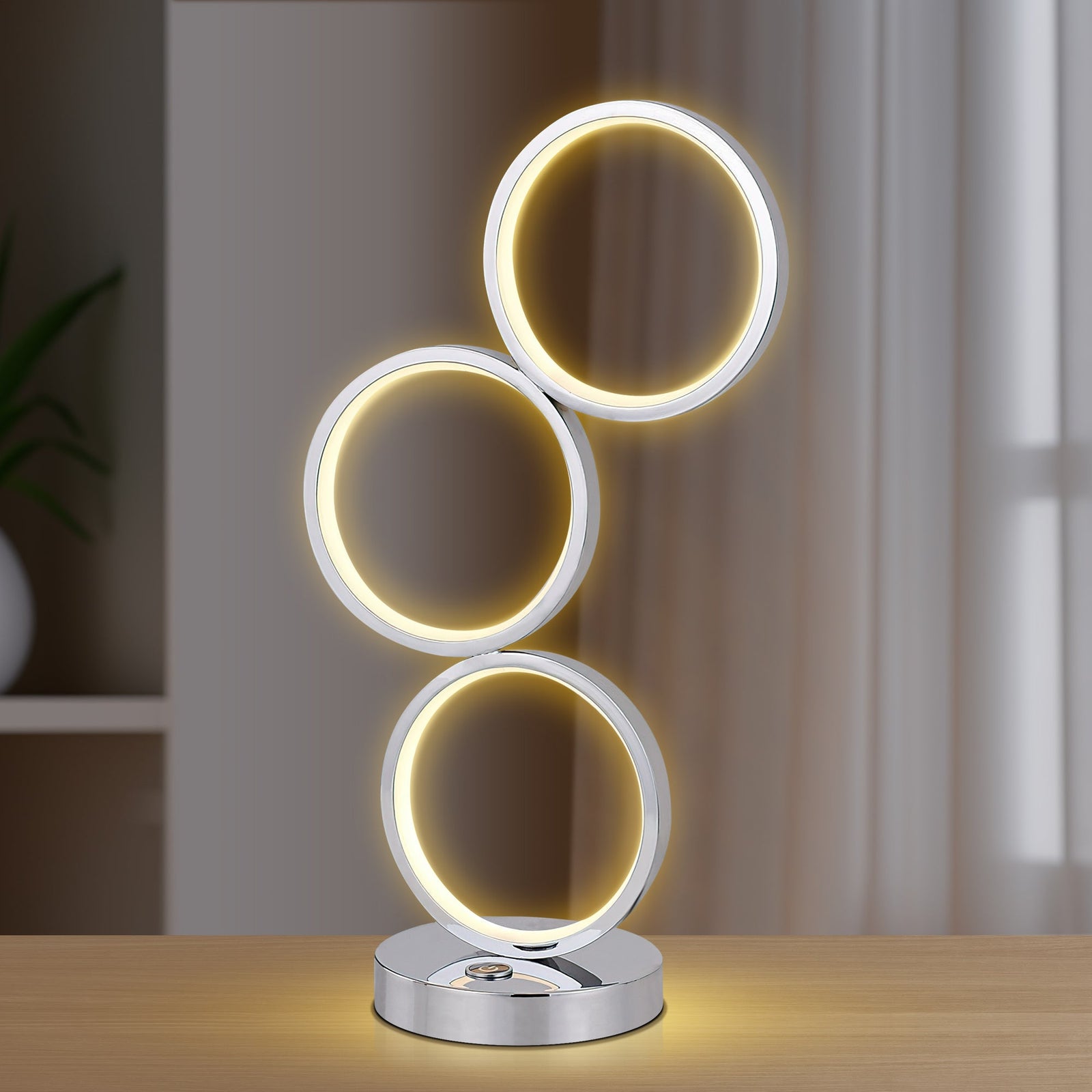 Iva LED Touch Table Lamp - Rose Gold/Chrome