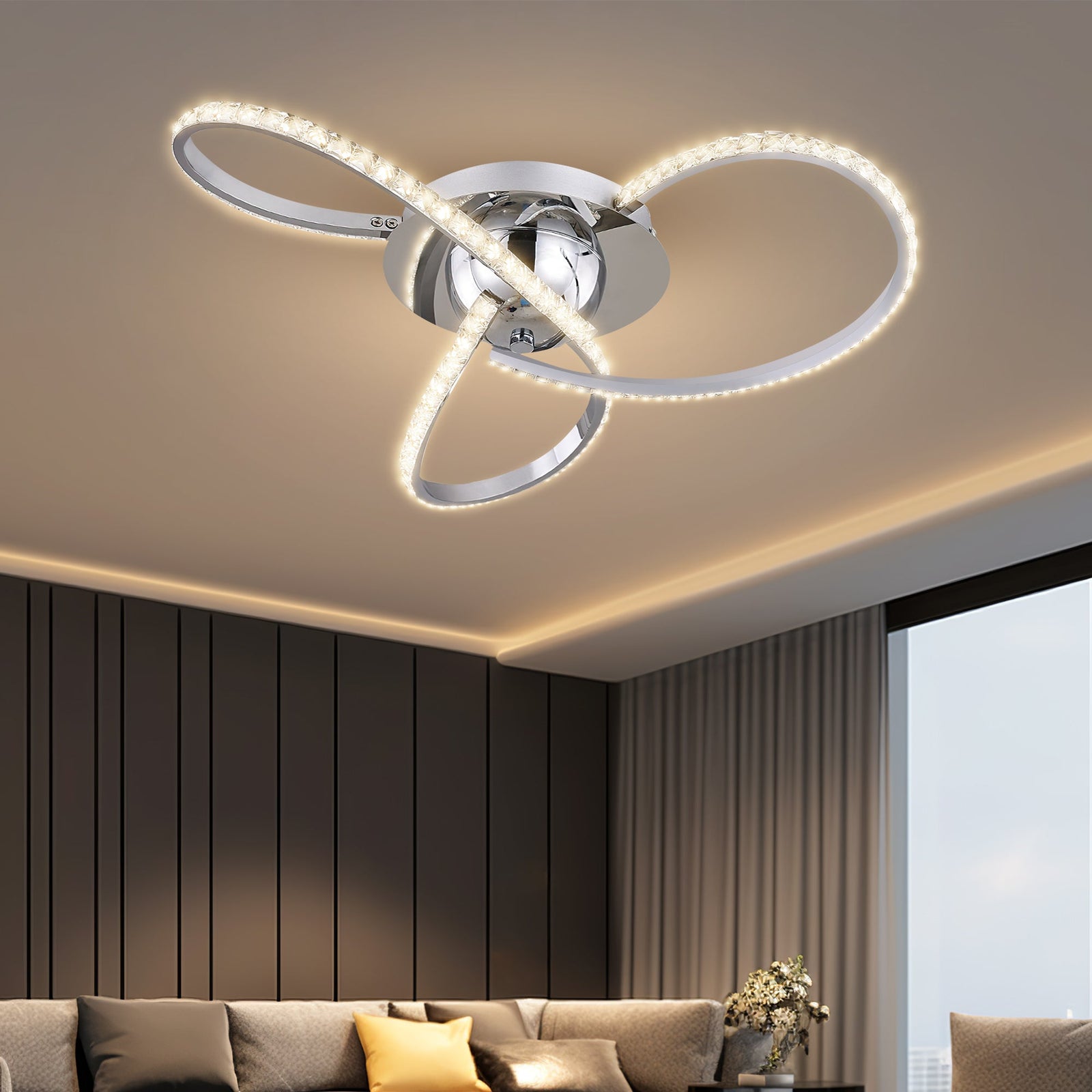 Irie Dimmable 3 Lights LED Ceiling Light - Chrome