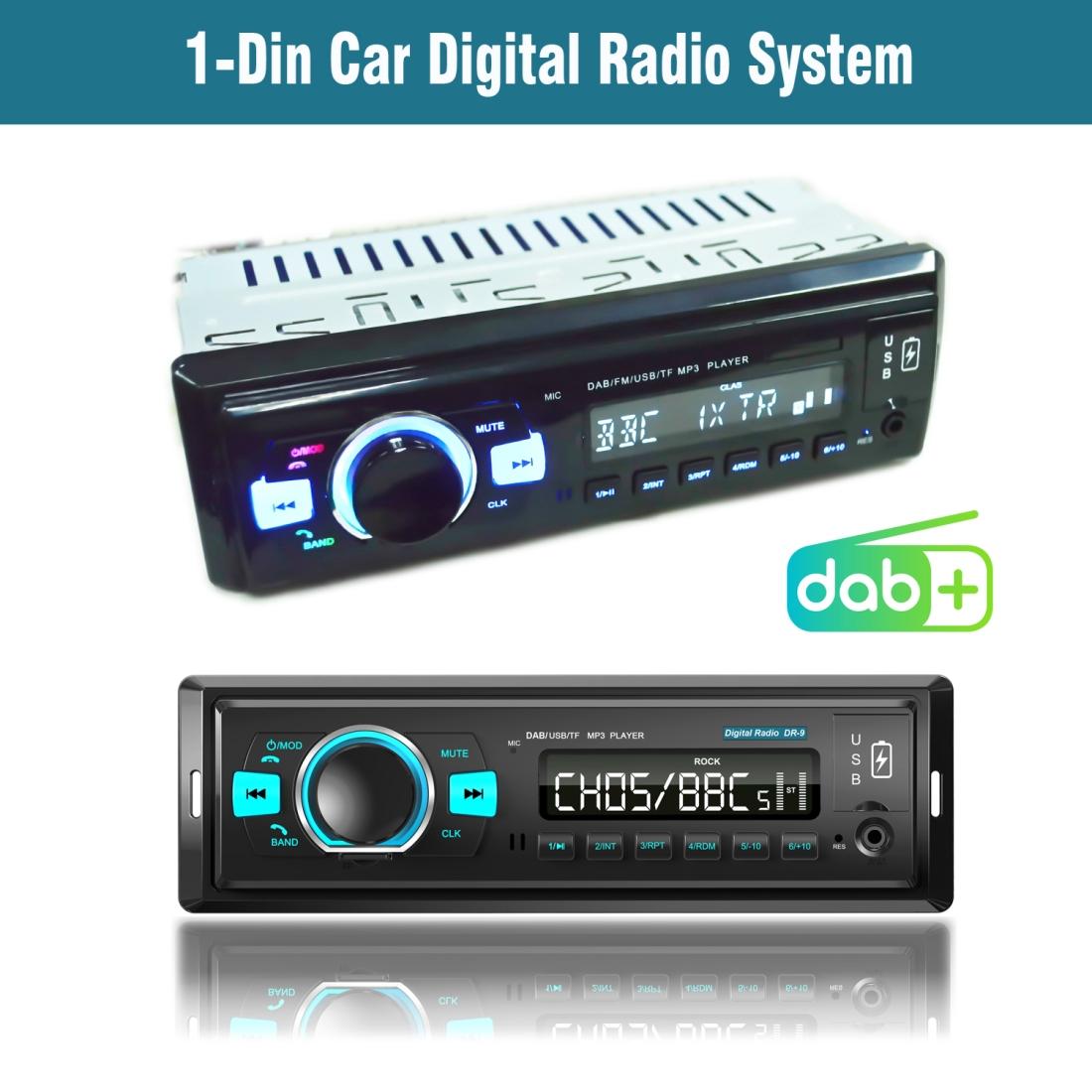 1-Din Car Dab Radio Player - Bluetooth Fm U Disk Mp3 Tf Card