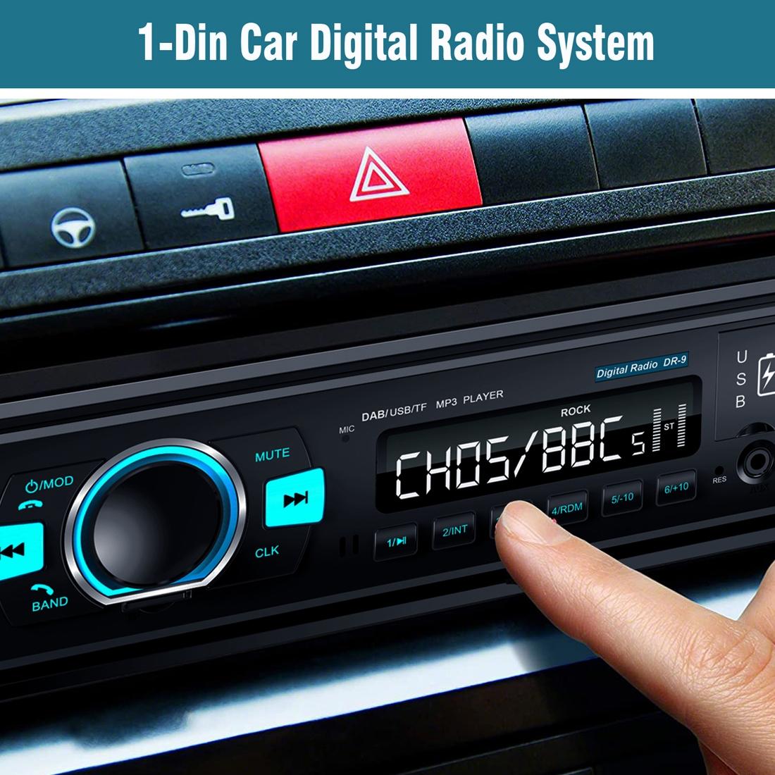 1-Din Car Dab Radio Player - Bluetooth Fm U Disk Mp3 Tf Card