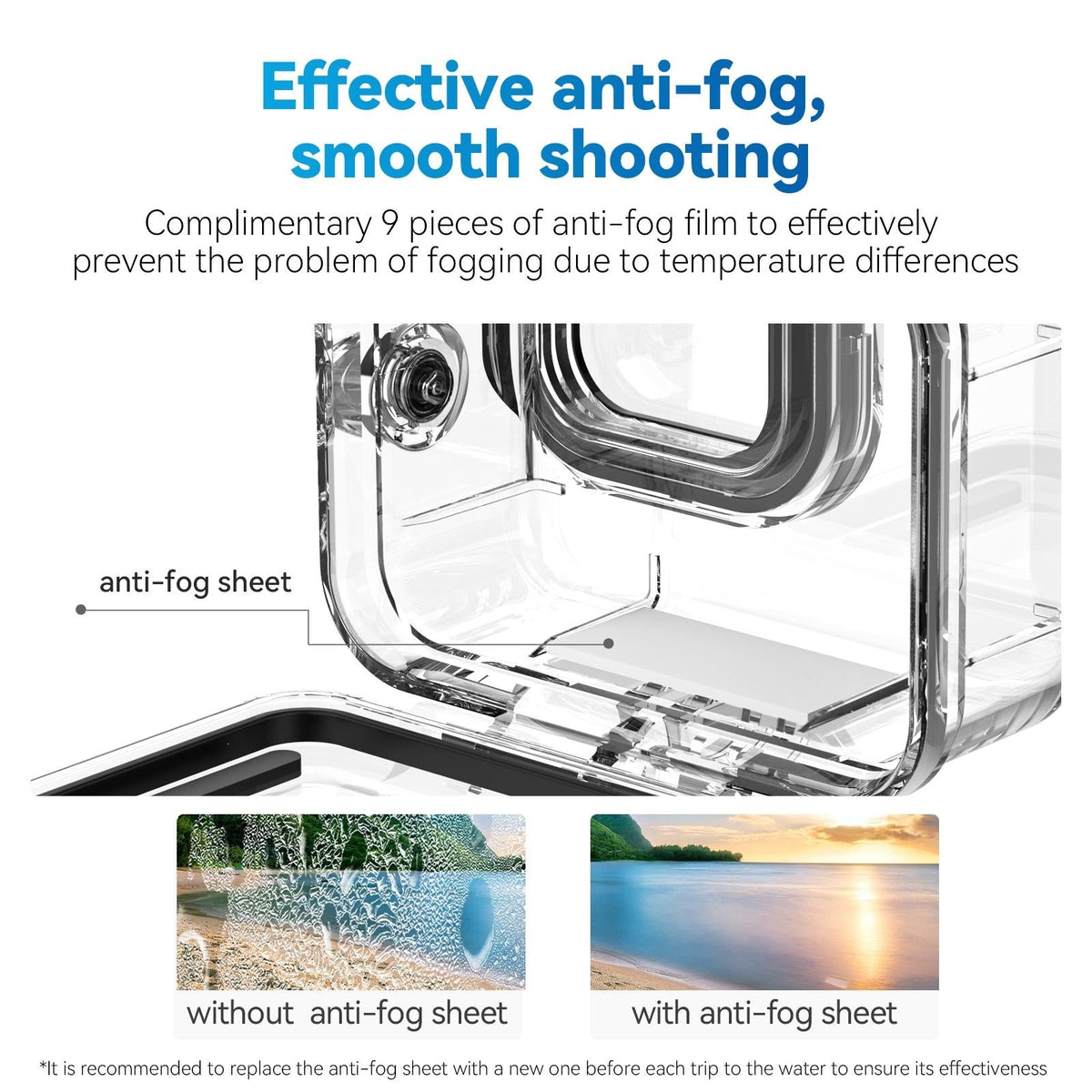 Full Scene Waterproof Diving Housing with Anti-fog