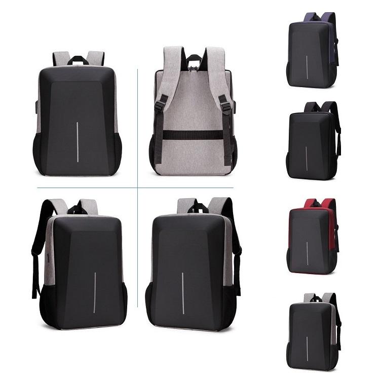 Hard Shell Backpack Alloy Frame Anti-theft Computer Bag for Men Gray