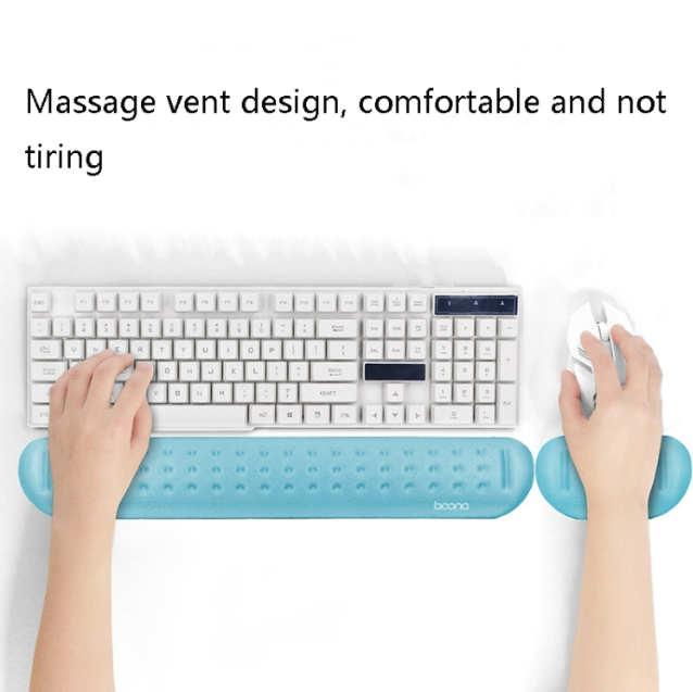 Silicone Memory Cotton Wrist Pad For Keyboard And Mouse Large Size Gray