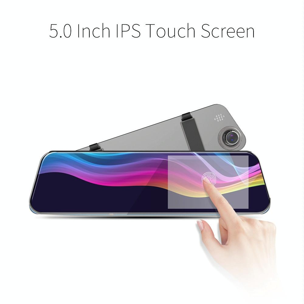 Hd Dual Record Lens Car Rear View Mirror with 5 Screen - A6 Driving Recorder