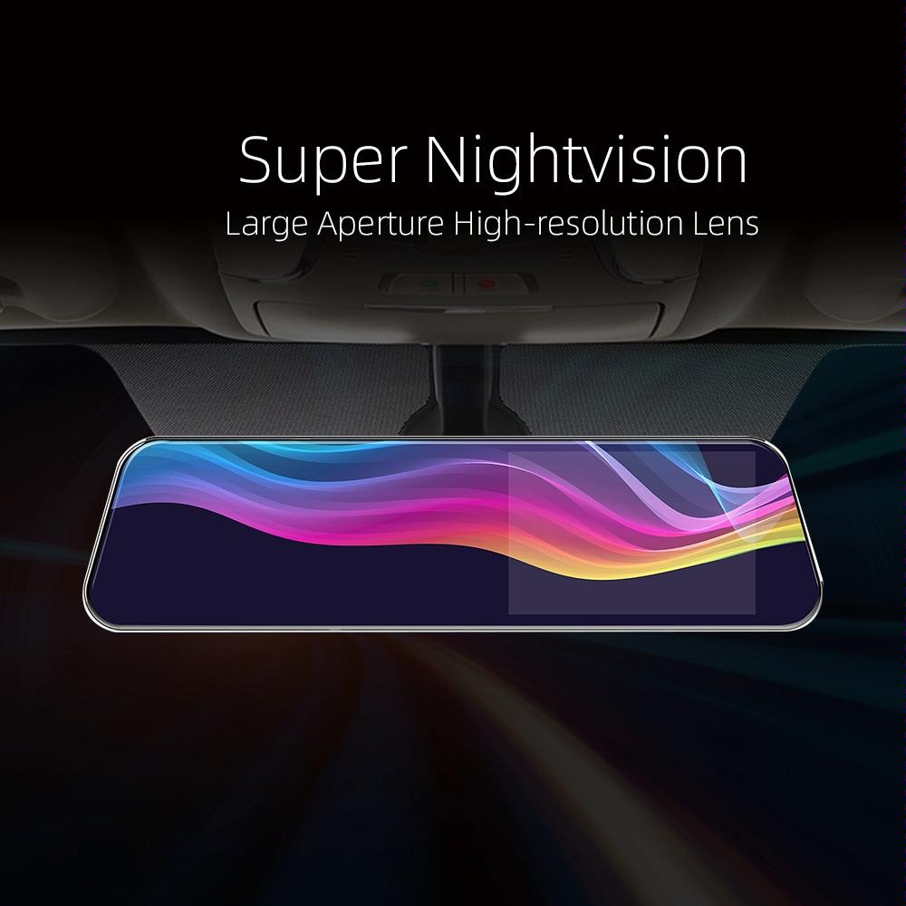 Hd Dual Record Lens Car Rear View Mirror with 5 Screen - A6 Driving Recorder