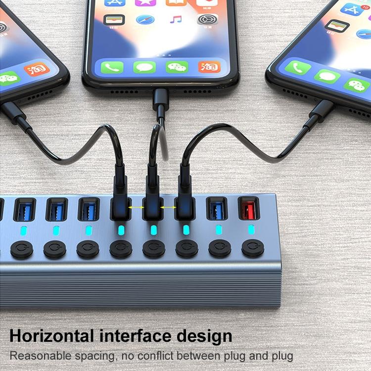 11-In-1 Usb 3.0 Hub With Switch & Power Supply