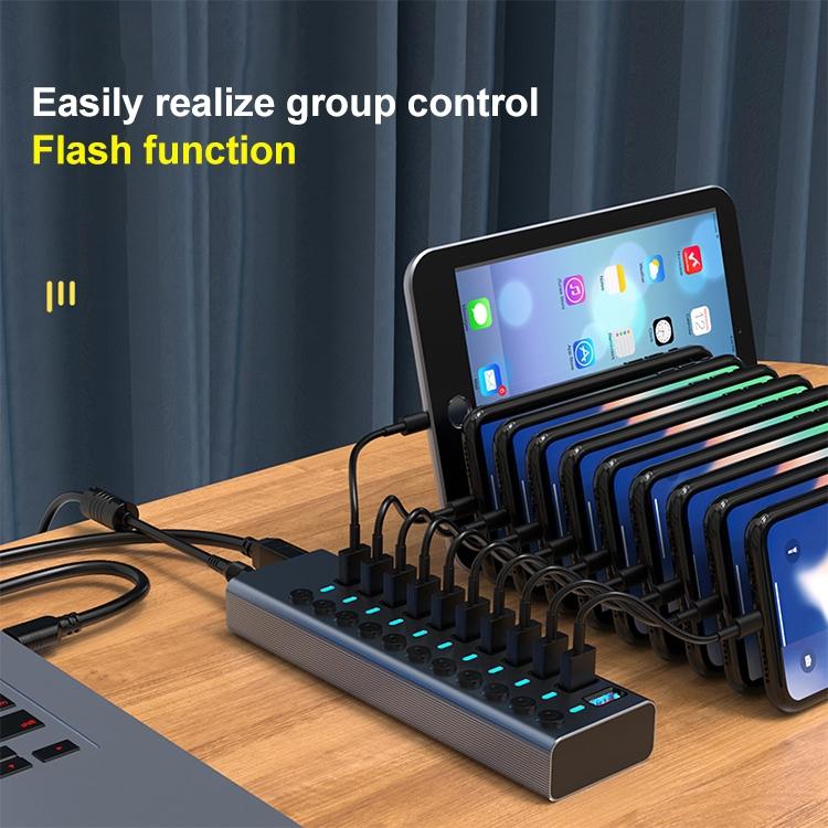 11-In-1 Usb 3.0 Hub With Switch & Power Supply