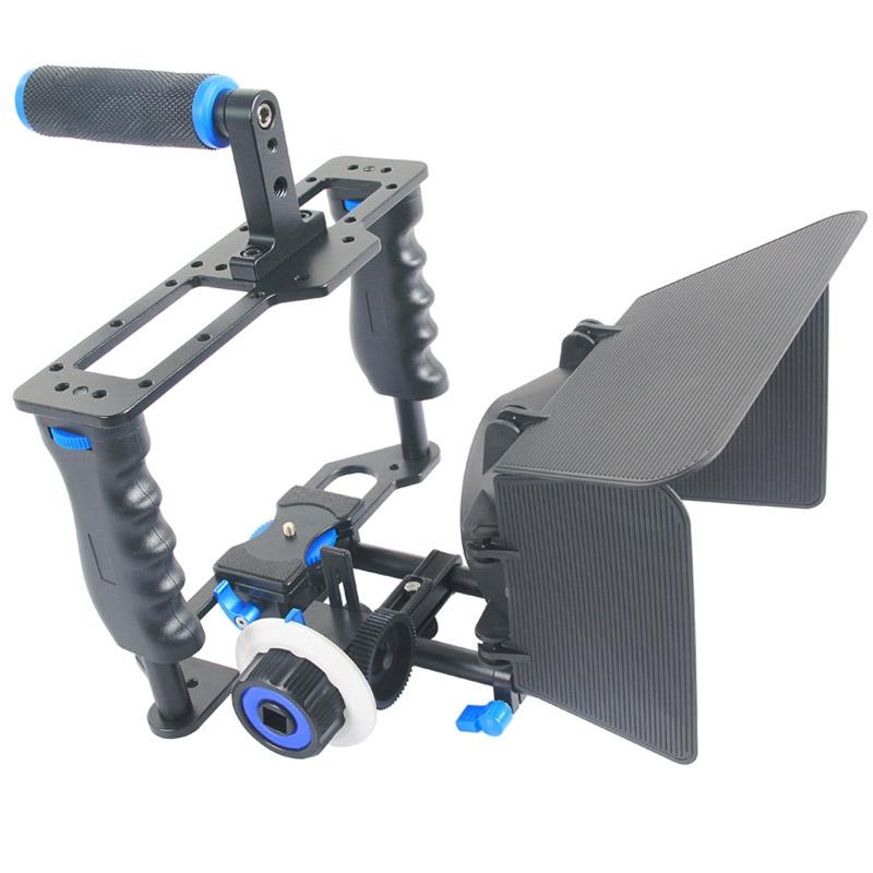 Large Handle Camera Cage & Matte Box Kit For Dslr / Video Camera