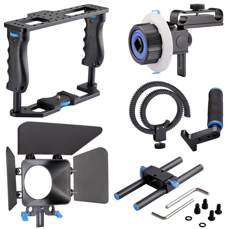 Large Handle Camera Cage & Matte Box Kit For Dslr / Video Camera