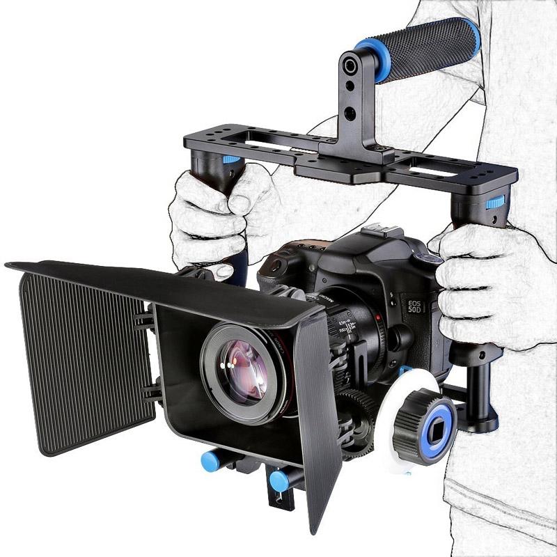 Large Handle Camera Cage & Matte Box Kit For Dslr / Video Camera