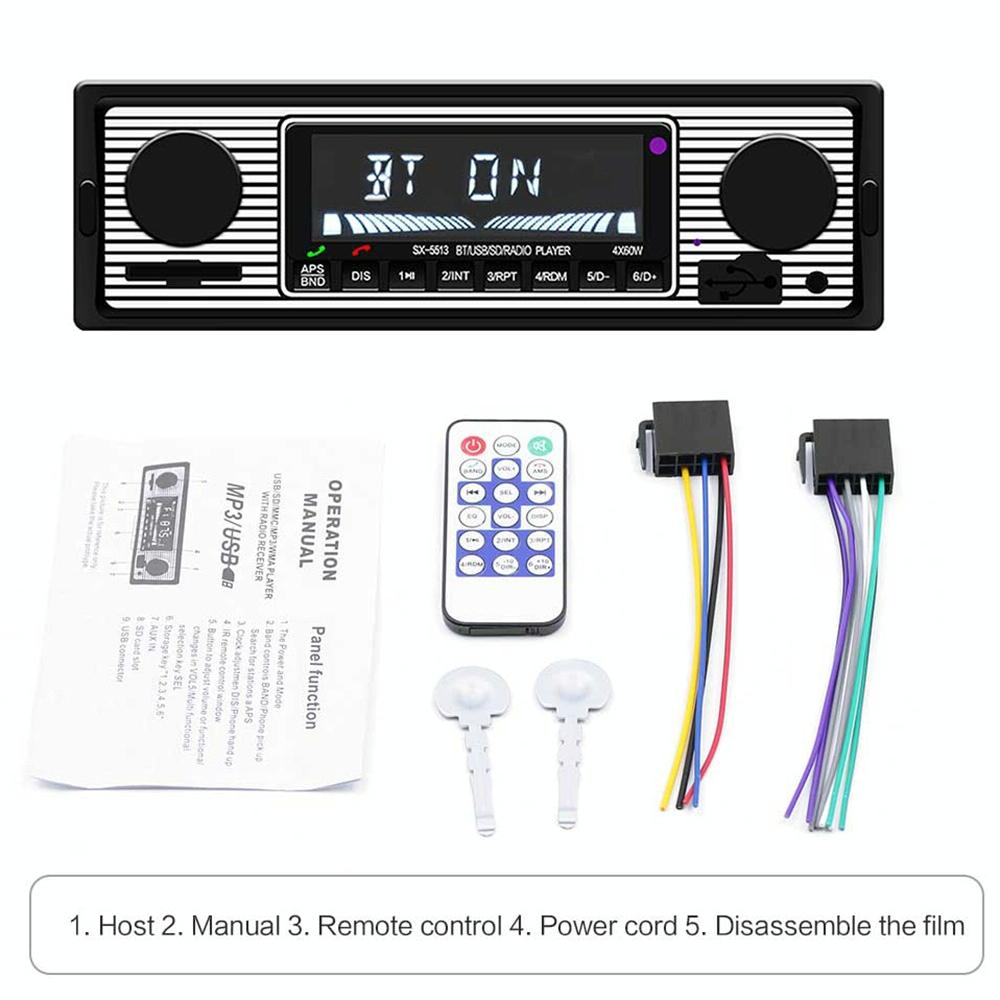 12V Car Mp3 Player With Bluetooth Fm Tf U Disk - Sx-5513