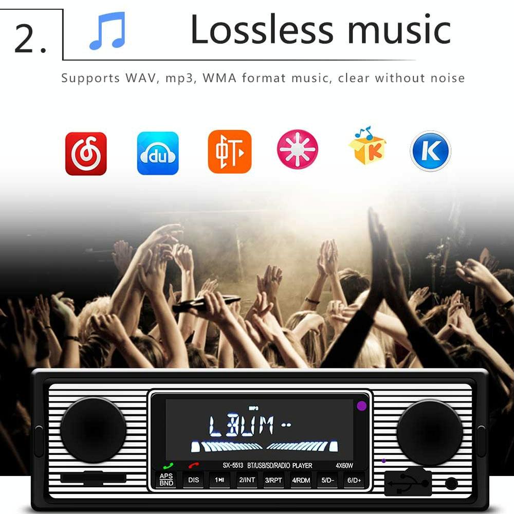 12V Car Mp3 Player With Bluetooth Fm Tf U Disk - Sx-5513