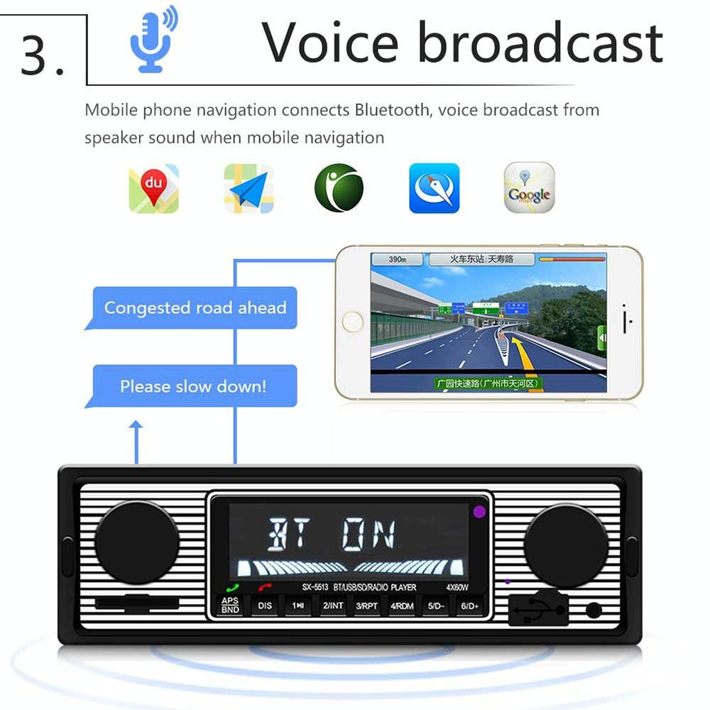 12V Car Mp3 Player With Bluetooth Fm Tf U Disk - Sx-5513