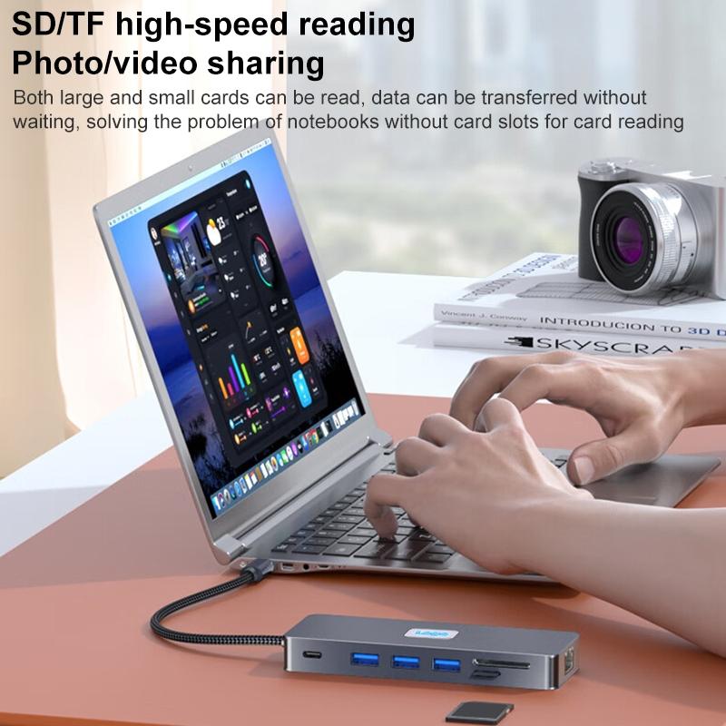 11-In-1 Type-C Docking Station With Usb Pd Sd / Tf Rj45 Vga Hdtv 3.5Mm