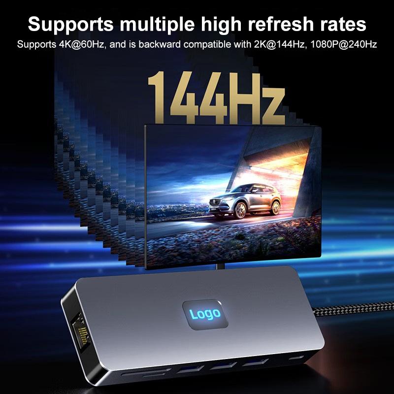 11-In-1 Type-C Docking Station With Usb Pd Sd / Tf Rj45 Vga Hdtv 3.5Mm