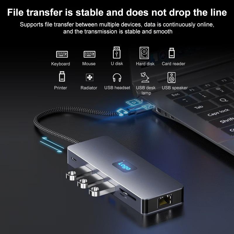 11-In-1 Type-C Docking Station With Usb Pd Sd / Tf Rj45 Vga Hdtv 3.5Mm
